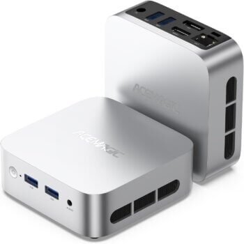 ACEMAGICIAN V1 Mini PC Twin Lake N150 (Upgraded N100, Up to 3.6 GHz), 16GB DDR4 512GB M.2 2280 SSD Micro Desktop Computer Support Dual HDMI + DP | USB 3.2