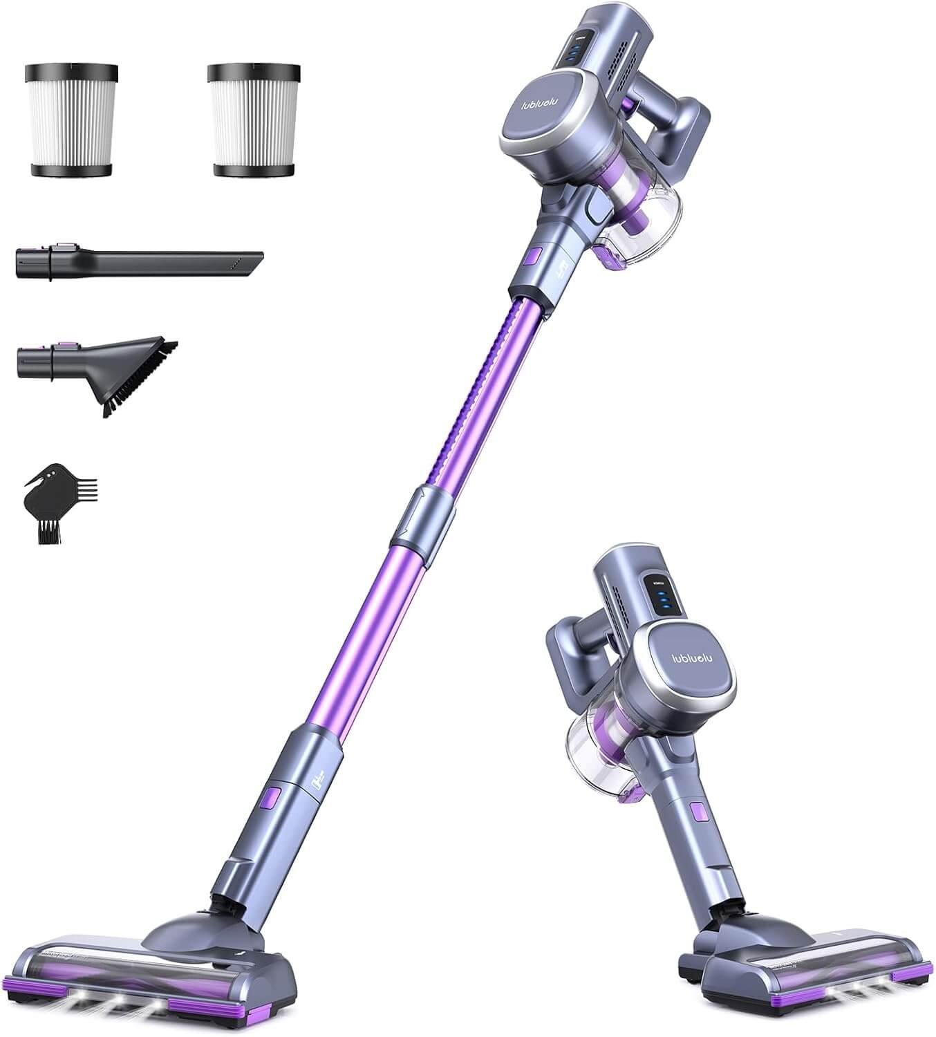 Lubluelu 25000Pa Cordless Vacuum Cleaner | Vacuum Cleaner Wireless Suction Power | 25.9 V Battery Vacuum Cleaner Freestanding | 50 Minutes Running Time | 120,000 rpm | Vacuum Cleaner for Pet Hair,