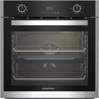 GRUNDIG GEBM19300XC 60cm HotAero Pro Single Electric Multifunction Oven - Stainless Steel