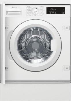 NEFF W543BX2GB Washing Machine with 8kg Capacity, 1400rpm Spin Speed, SpeedPerfect Function, Quick 15 Wash Cycle, White, Integrated