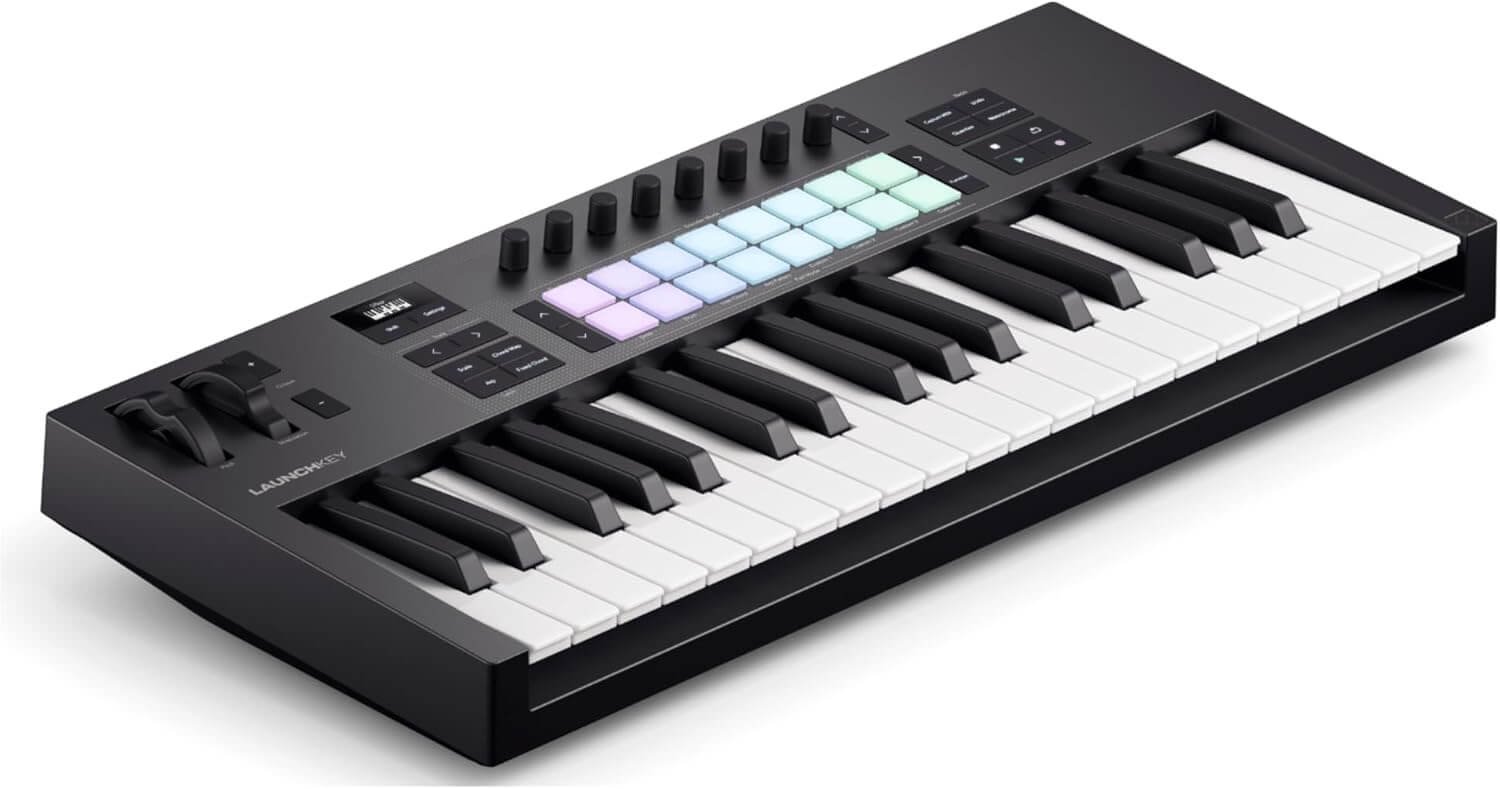 Novation Launchkey 37 [MK4] — Compact 37 Key, USB, MIDI Keyboard Controller with DAW Integration. Chord Mode, Scale Mode, 8 Drum Pads