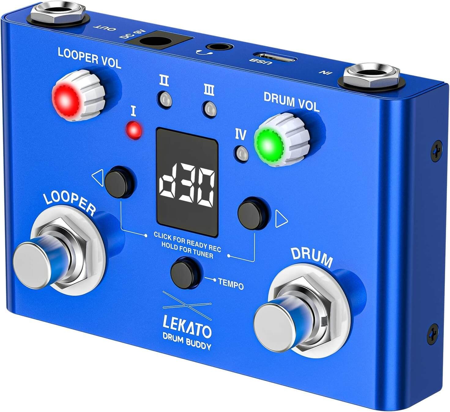 LEKATO Drum Looper Pedal with Tuner: The Ultimate Tool for Guitarists and Bassists