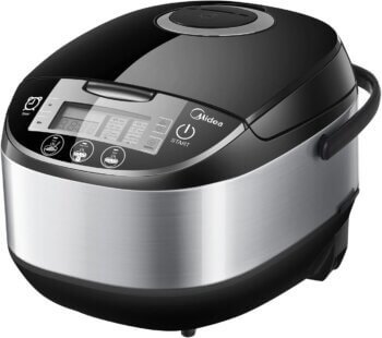 Midea Rice Cooker With Steamer,10 cup, 5 Litre, 11 Multicook Functions, LED display, Warmer, 24-Hr Delay Timer, Fuzzy Logic,Non-Stick Removable Inner Pot