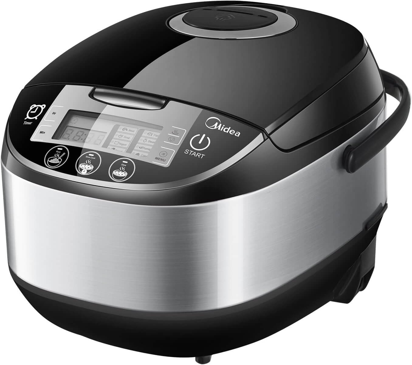 Midea Rice Cooker With Steamer,10 cup, 5 Litre, 11 Multicook Functions, LED display, Warmer, 24-Hr Delay Timer, Fuzzy Logic,Non-Stick Removable Inner Pot