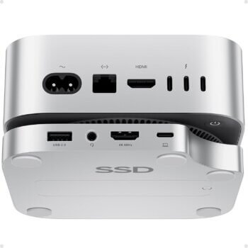 PULWTOP Mac Mini M4 Hub Stand with M.2 SSD Enclosure, 9-in-1 Mac Mini M4 Dock Mount with HDMI 4K 60Hz, 3 x USB A 2.0,