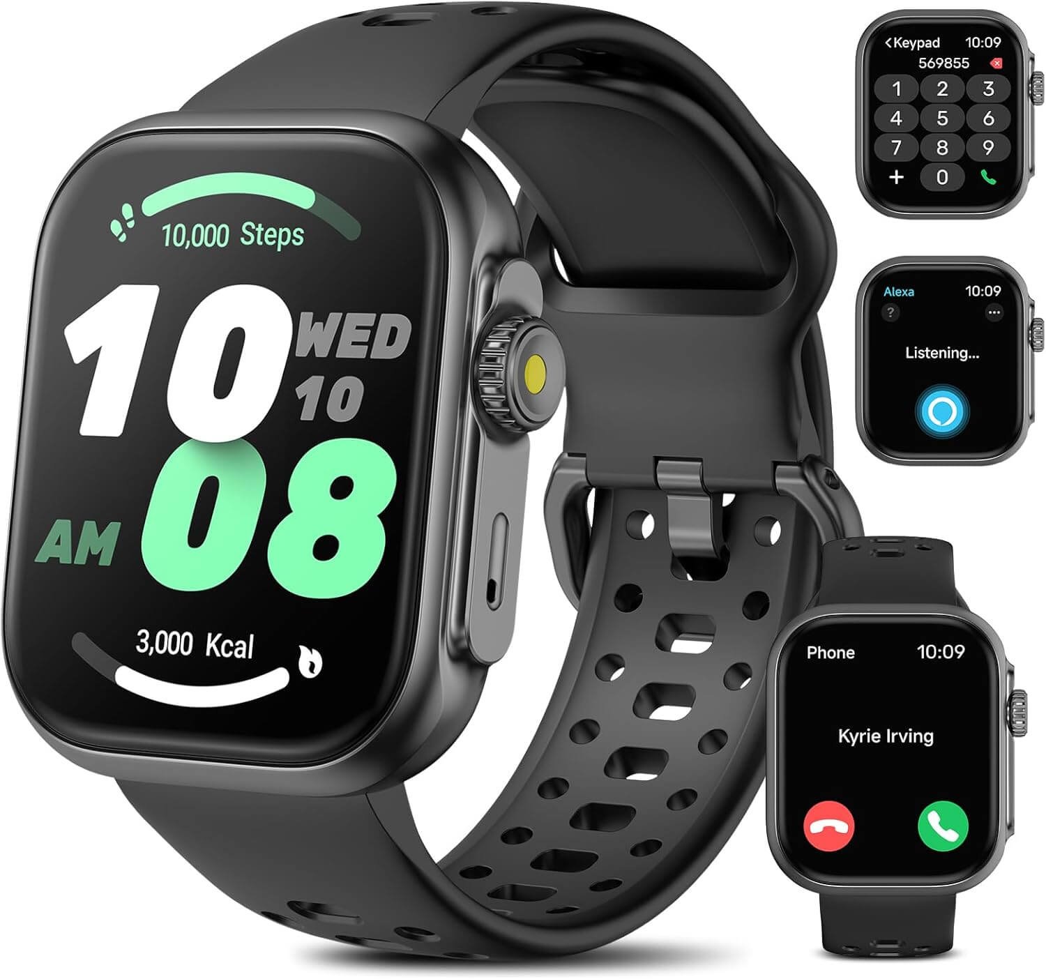 VPSTAY Smart Watch for Men Women Answer/Make Calls fitness watch Alexa & GPS Built-in 1.85” smartwatch with Heart Rate/SpO2/Sleep Monitor, 60+Sports, 3ATM Waterproof Fitness Tracker for Android iOS