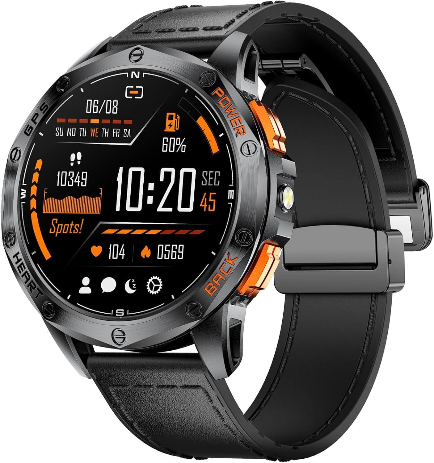 DREMAC 48mm Rugged Military Smart Watches for Men - GPS/Barometer/Altimeter/Compass, 1.43" Amoled Display