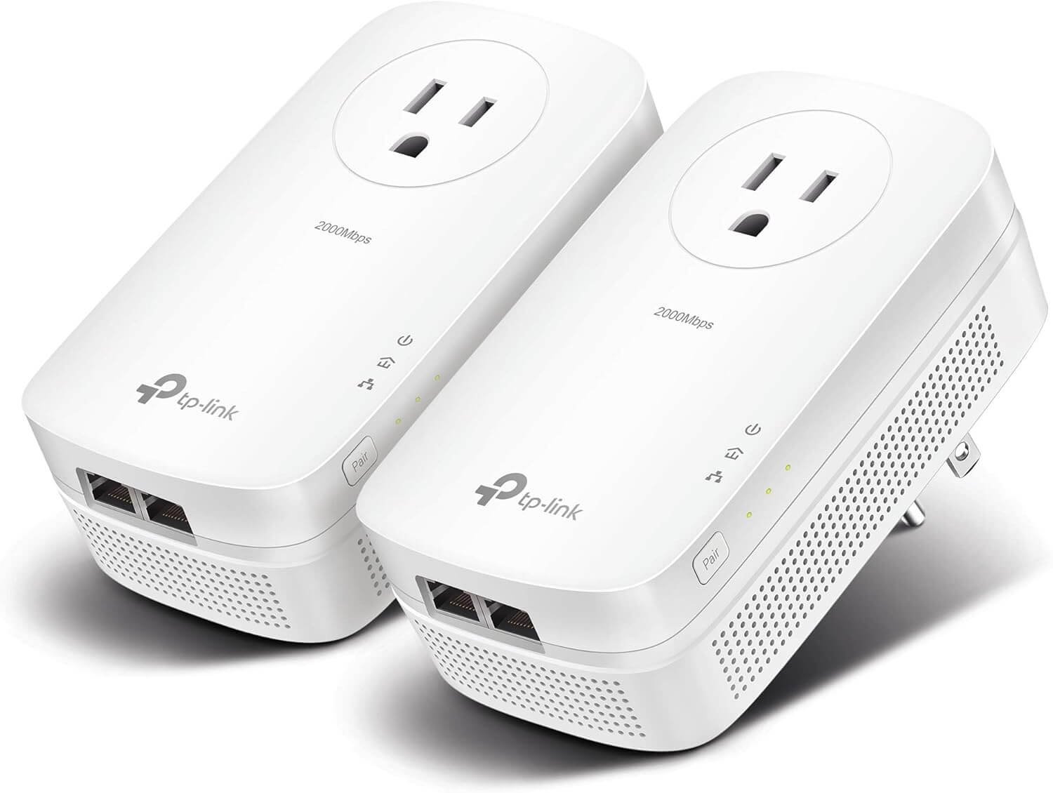 TP-Link AV2000 Powerline Ethernet Adapter TL-PA9020P KIT - Powerline Network Adapter w/ Passthrough, Noise Filter, 2x2 MIMO, 2 Gigabit Ports