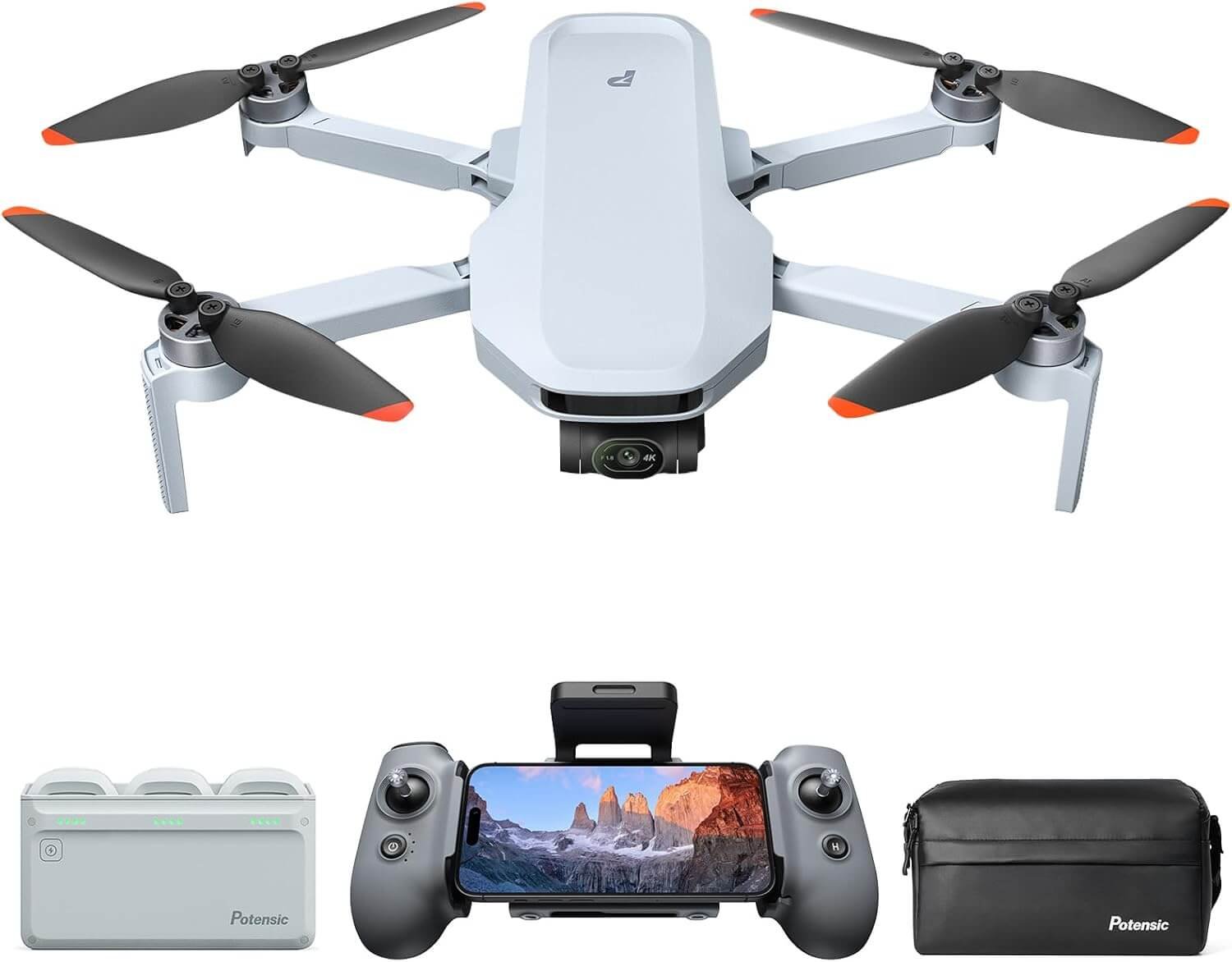 Potensic ATOM 2 Drone with Camera for Adults 4K Video, 8K Photo, Under 249g, 3-Axis Gimbal, 10KM Transmission, AI Track, Vertical Shooting, AI Night Shot, QuickShots