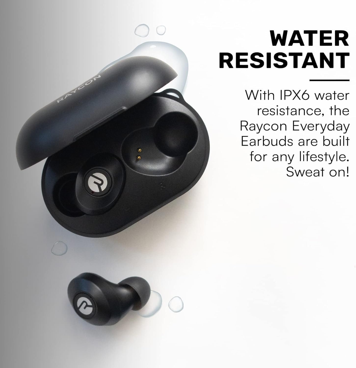 Raycon Everyday Classic Bluetooth Wireless Earbuds + Microphone with Active Noise Canceling, Sweat & Water-Resistant Earphones, Ear Buds Wireless Bluetooth 32 Hours Playtime (Black)
