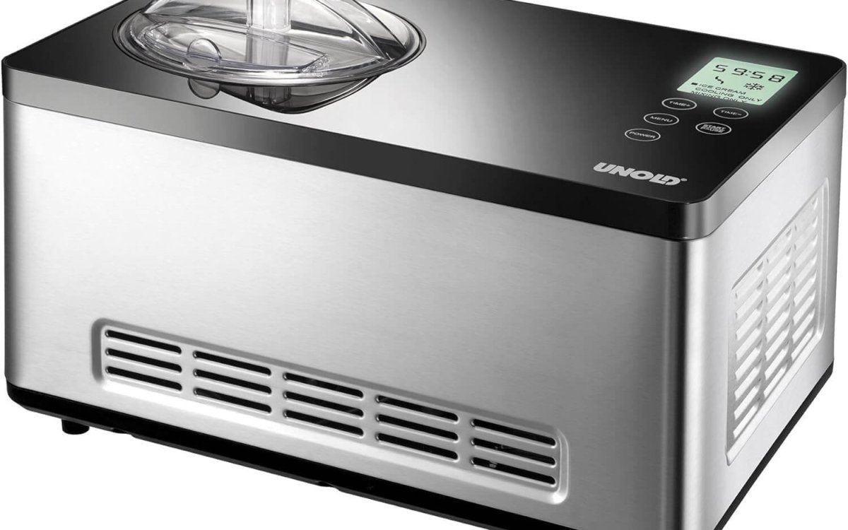 Unold Ice Cream Maker Gusto 48845, 2L Stainless Steel Bowl, Self-Cooling Compressor, Automatic, Includes Recipe Book